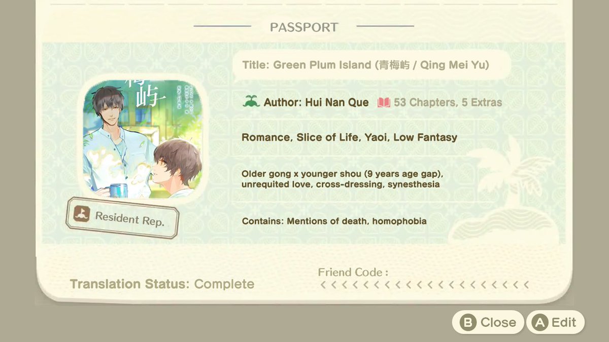 qijinqs's tweet photo. a mini presentation on why you should read "green plum island" by 回南雀 ★ 

a sweet and fluffy story that will remind you of summer 🏝️ with a splash of unrequited love on the side (bonus: DILF gong)

#青梅屿 #danmeitwt https://t.co/LvRUJhHlLV