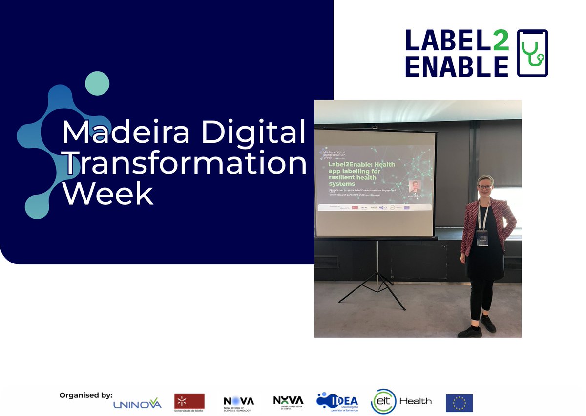 Label2Enable (@label2e) on Twitter photo 📅On 27 June 2024 Carola Schulz(@empirica_Bonn) represented #Label2Enable at <a href="/DigitMadeira/">Madeira Digital Health and Wellbeing</a>
👉She presented on "Health App Labelling for Resilient Health Systems" in a session focused on European projects enhancing digitalization and health system emergency response capacity. 📅On 27 June 2024 Carola Schulz(@empirica_Bonn) represented #Label2Enable at <a href="/DigitMadeira/">Madeira Digital Health and Wellbeing</a>
👉She presented on "Health App Labelling for Resilient Health Systems" in a session focused on European projects enhancing digitalization and health system emergency response capacity.