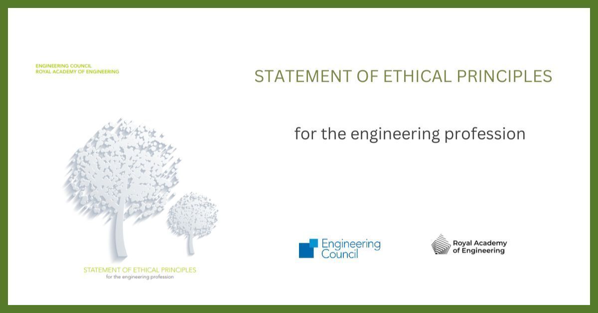 EngCouncil's tweet image. Engineers and technicians pledge to uphold ethical standards and social responsibility. The Statement of Ethical Principles, in partnership with @RAEngNews, outlines four key principles for the engineering profession: engc.org.uk/ethics #EngineeringEthics