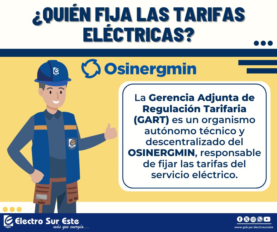 ElectroSurEste's tweet photo. ‼️Electro Sur Este te informa‼️
✅Conoce un poco más sobre las Tarifas Eléctricas.
⚡️Más que energía #Apurimac #Cusco #MadredeDios https://t.co/106d2JN3QN