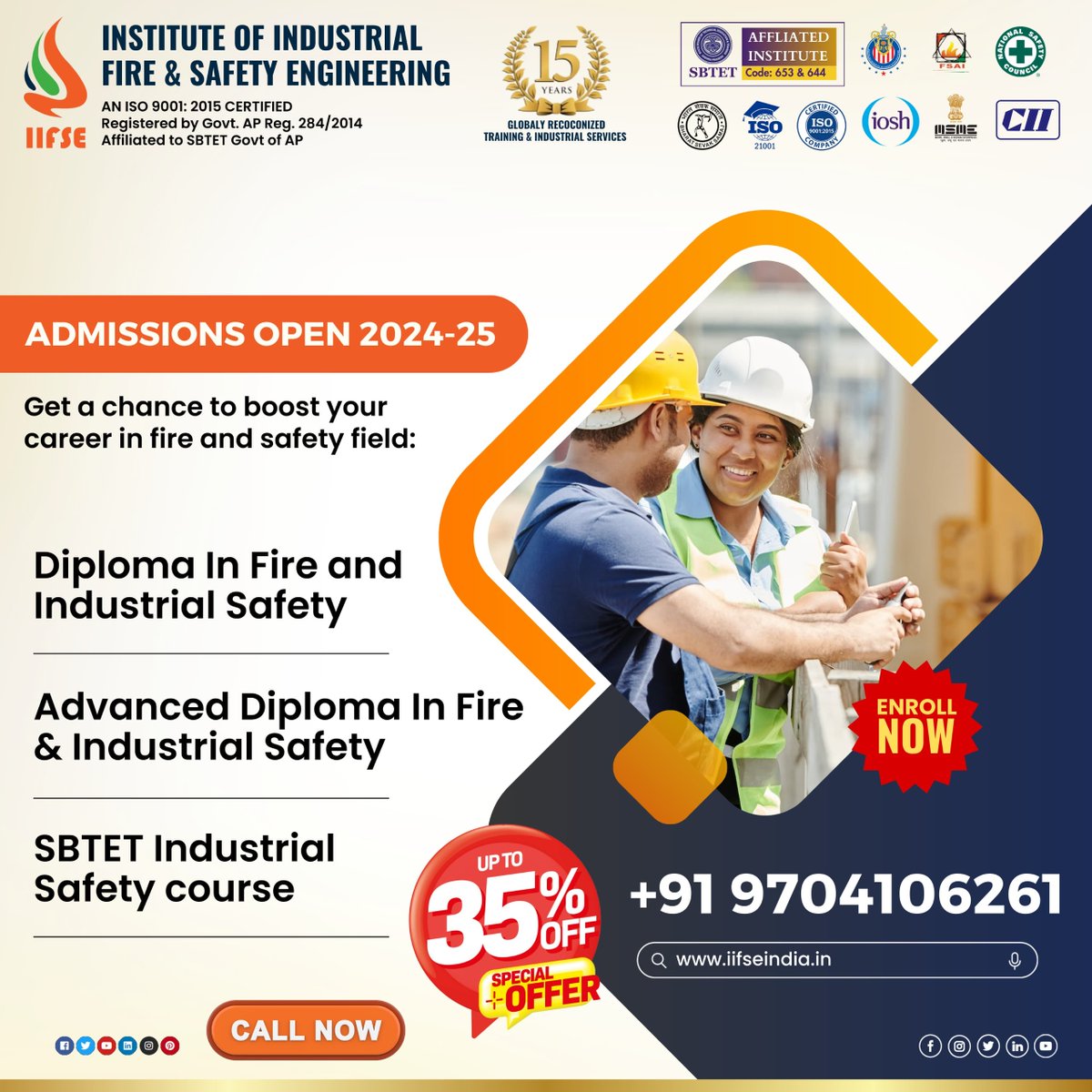 INSTITUTEOFIND2's tweet photo. 🔥 ADMISSIONS OPEN 2024-25 🔥
Boost your career in the fire and safety field with our comprehensive courses:
🎓 Diploma in Fire and Industrial Safety
🎓 Advanced Diploma in Fire and Industrial Safety
🎓 SBTET Industrial Safety Course
📞 +91 97041 06261
#IIFSEIndia https://t.co/tSCqs8dxl7