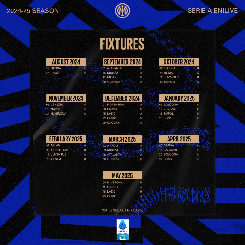 Inter_id's tweet photo. Tandai kalendermu, @SerieA_ID segera kembali! 😍 🗓️

#ForzaInter