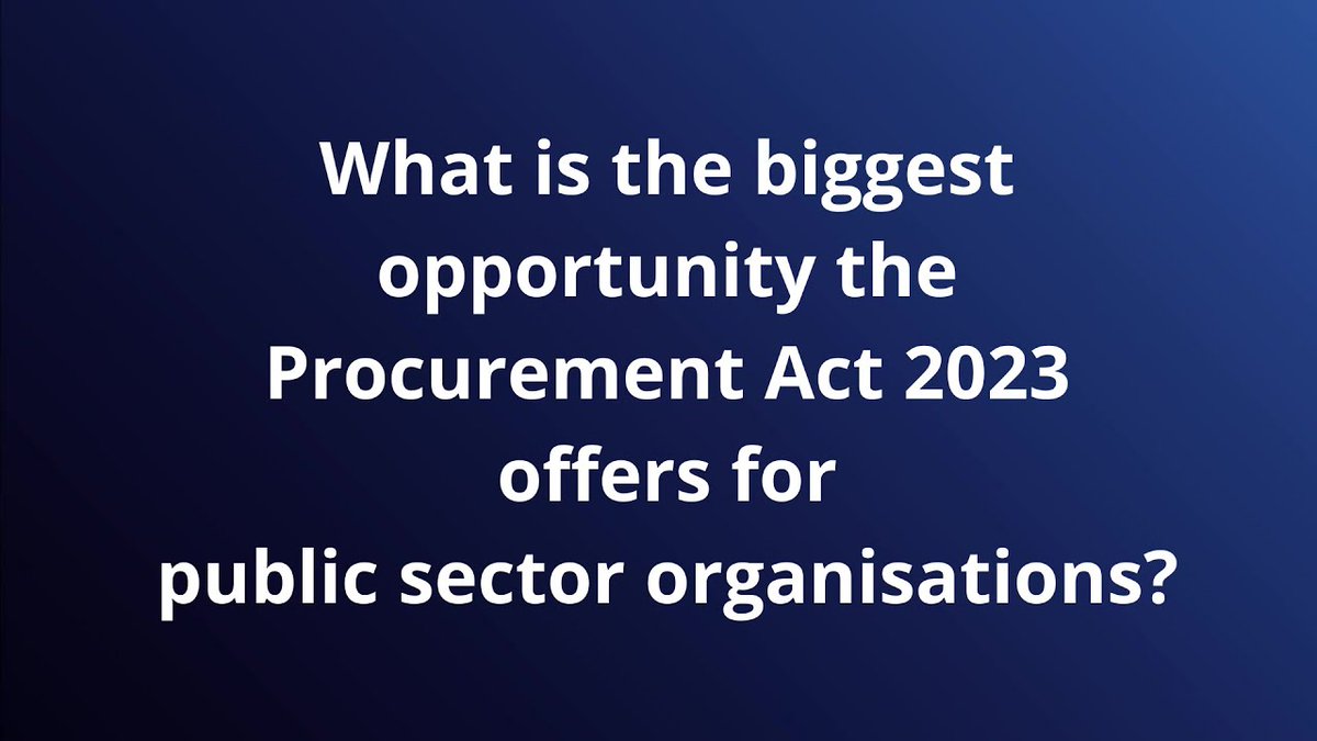 If you are a public sector organisation, take a few minutes to listen to Leigh Hatfull as he discusses the biggest opportunity the Procurement Act 2023 offers for public sector organisations. 

youtu.be/w4a2jc2Jq_Q?si…

#YouTube #eXceeding #PublicSector #ProcurementAct2023