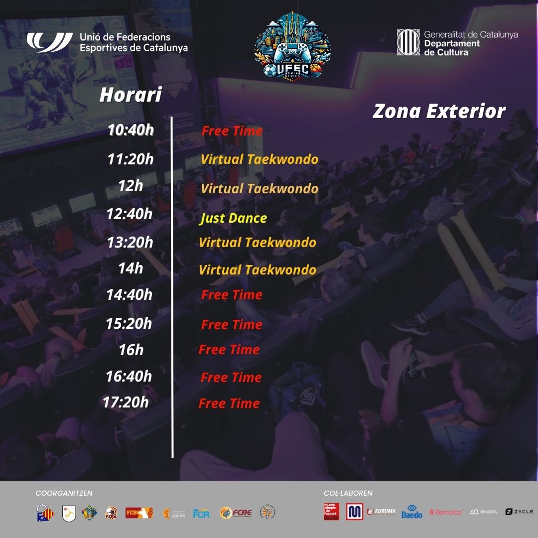 Preparats per les 𝐔𝐅𝐄𝐂 𝐆𝐀𝐌𝐈𝐍𝐆 𝐒𝐄𝐑𝐈𝐄𝐒? 😎

🎮 Al <a href="/MuseuOlimpicBCN/">MuseuOlimpicBCN</a> comptarem amb l’Auditori, la Sala Polivalent amb diferents zones, a més de la zona exterior. Consulta els horaris de les diferents ubicacions! 👆🏻

#eSports