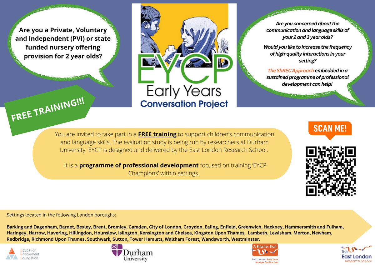 Are you a nursery setting that hasn't signed up for staff CPD for September?
Follow this link if you interested in increasing the frequency of high-quality interactions in your setting:forms.gle/NUJct3ZMt22znN…