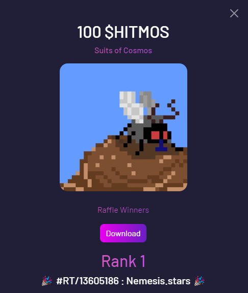 Our first <a href="/ohhNFT/">ohh</a> raffle has completed

Congrats to the 🍀 winner using their #PTO on the platform!

<a href="/ShitonCosmos/">SHITMOS</a> has been transferred!