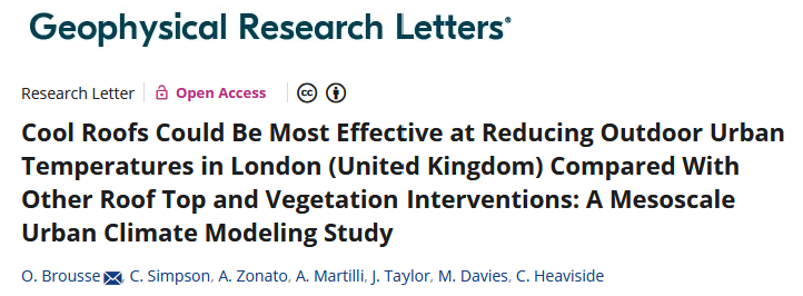 Could cool roofs be the optimal intervention to lower #temperature during #hot #summer days in #London?
According to our paper in <a href="/theAGU/">AGU (American Geophysical Union)</a> GRL that compares the cooling brought by several #building and #street level interventions, yes.

doi.org/10.1029/2024GL…

A thread 1/7