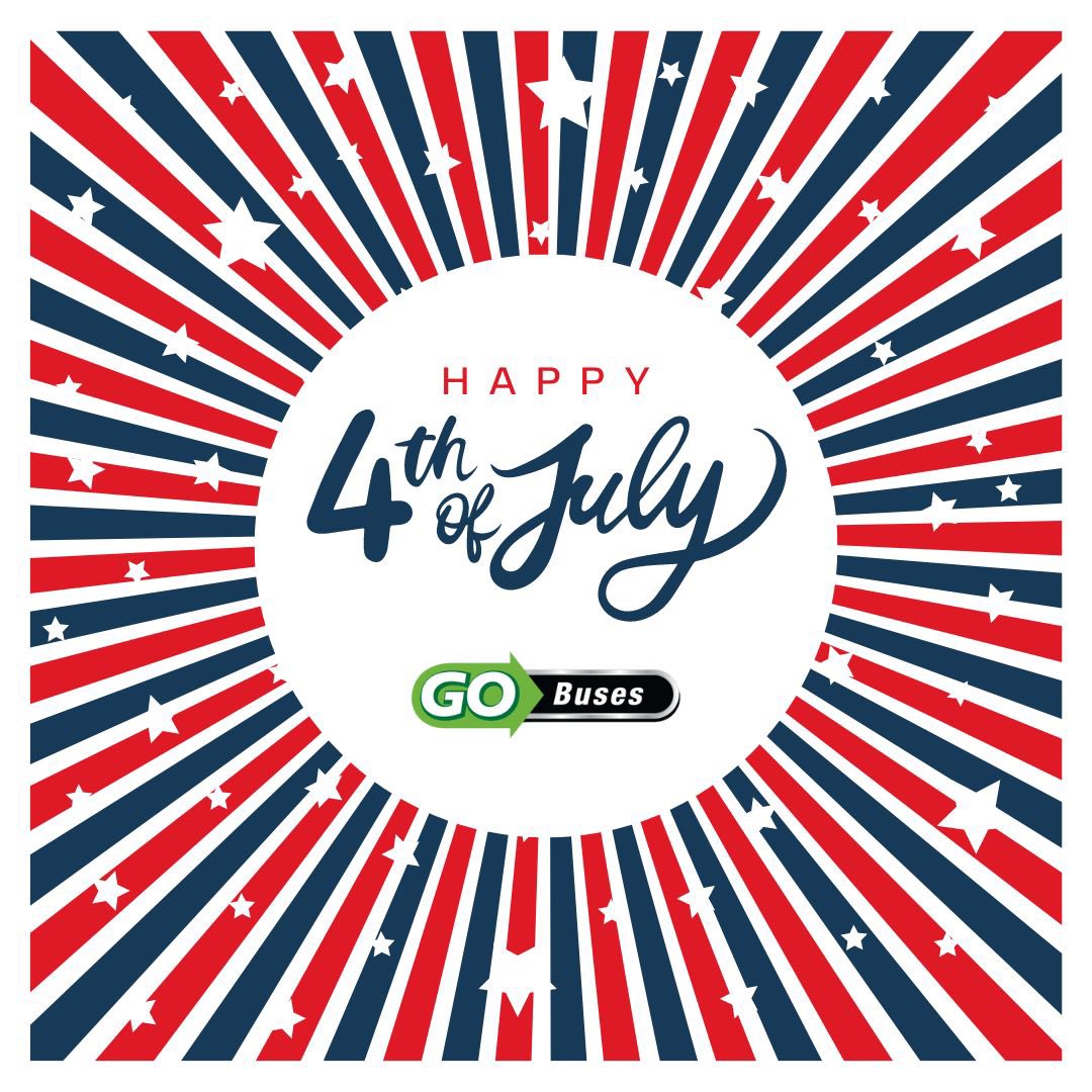 GoBusesTweets's tweet image. Happy Independence Day 🎇🎆