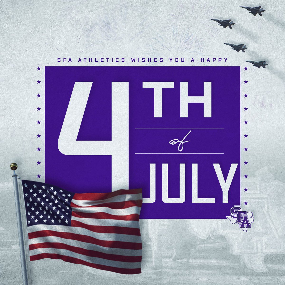 SFA Athletics (@sfa_athletics) on Twitter photo Happy Independence Day from SFA Athletics! 🇺🇸
#AxeEm x #RaiseTheAxe Happy Independence Day from SFA Athletics! 🇺🇸
#AxeEm x #RaiseTheAxe