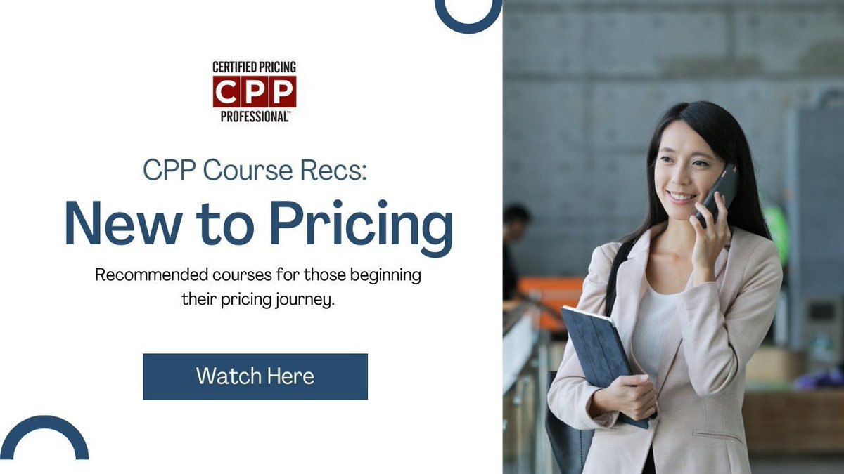 New to pricing and wondering where to start in your Certified Pricing Professional roadmap? Visit this link to learn which courses are best to jumpstart your CPP journey! buff.ly/3L6q3T9