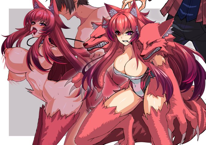 アレンジ多すぎだけど設定集のケルベロスリースだよ。イメージとしては正気には戻せたけど犬要素が結構残っちゃった感じ 