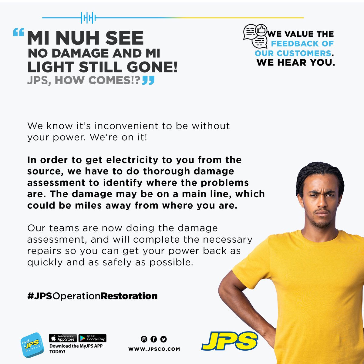 We’re On It! 📍

Our teams are now doing the critical damage assessment so that we can complete the necessary repairs for you to get your power back safely &amp; quickly. 👷🏾👍🏾