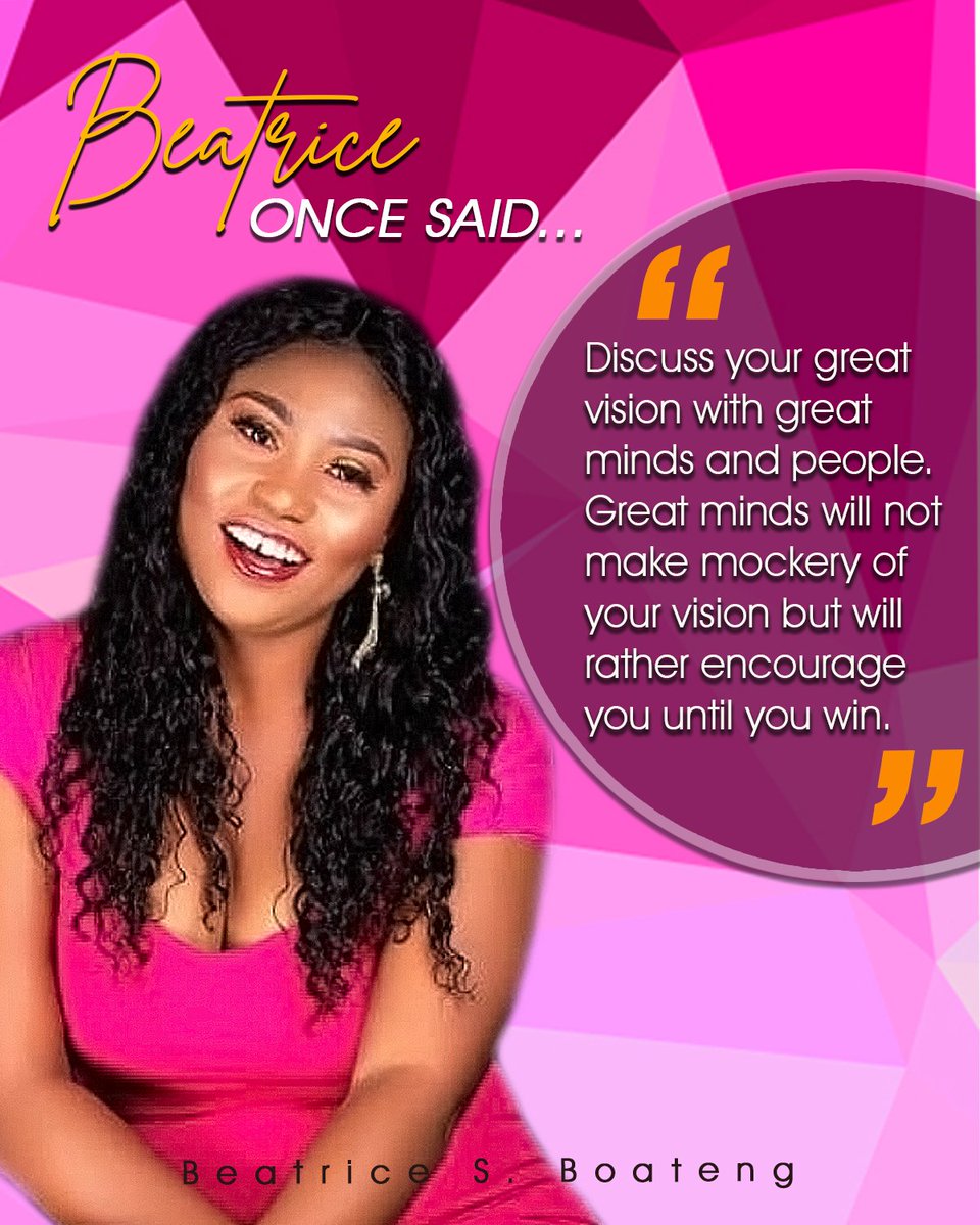 Great minds and people will never envy your big vision.  They will push until you become Great. Be guided in this season. 
#impact 
#impactfulchange 
#tuesday 
#motivation 
#success