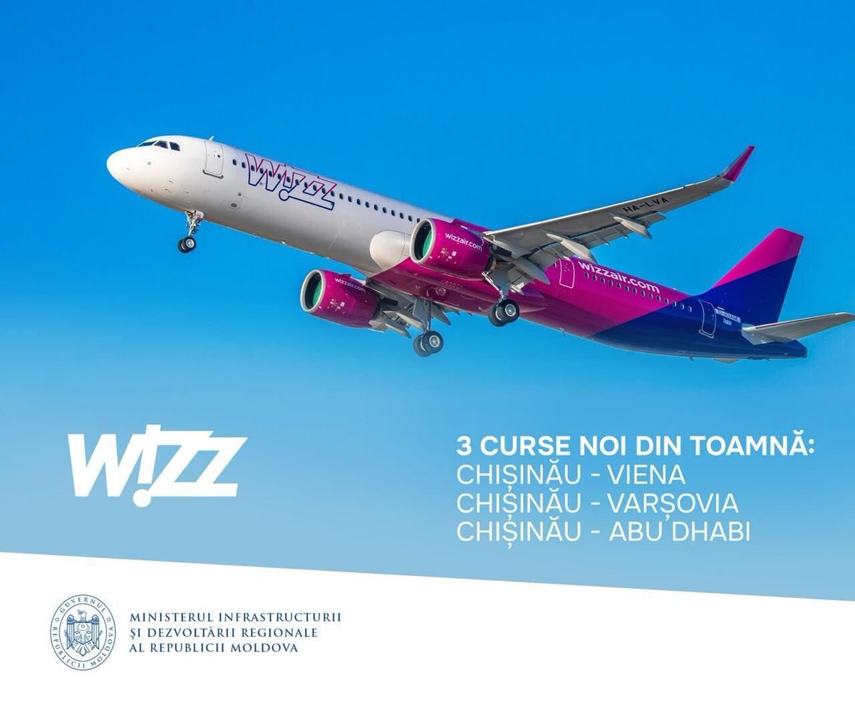 From September, new routes from Chișinău! Thank you, <a href="/wizzair/">Wizz Air</a>!