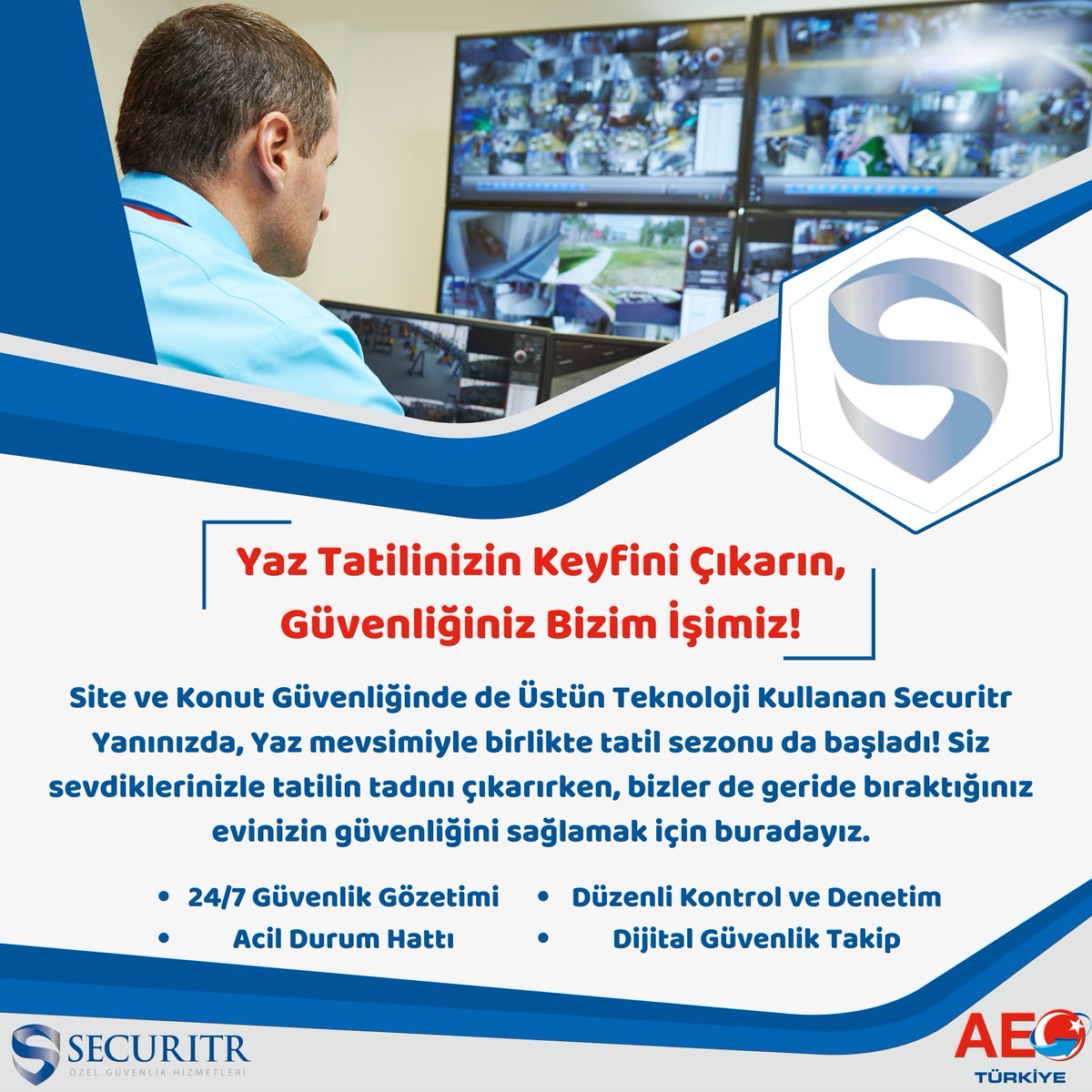 securitr_'s tweet photo. Yaz Tatilinizin Keyfini Çıkarın, Güvenliğiniz Bizim İşimiz!
Site ve Konut Güvenliğinde de Üstün Teknoloji Kullanan Securitr Yanınızda, Siz sevdiklerinizle tatilin tadını çıkarırken, bizler de geride bıraktığınız evinizin güvenliğini sağlamak için buradayız. https://t.co/CrZJ9MtMXe