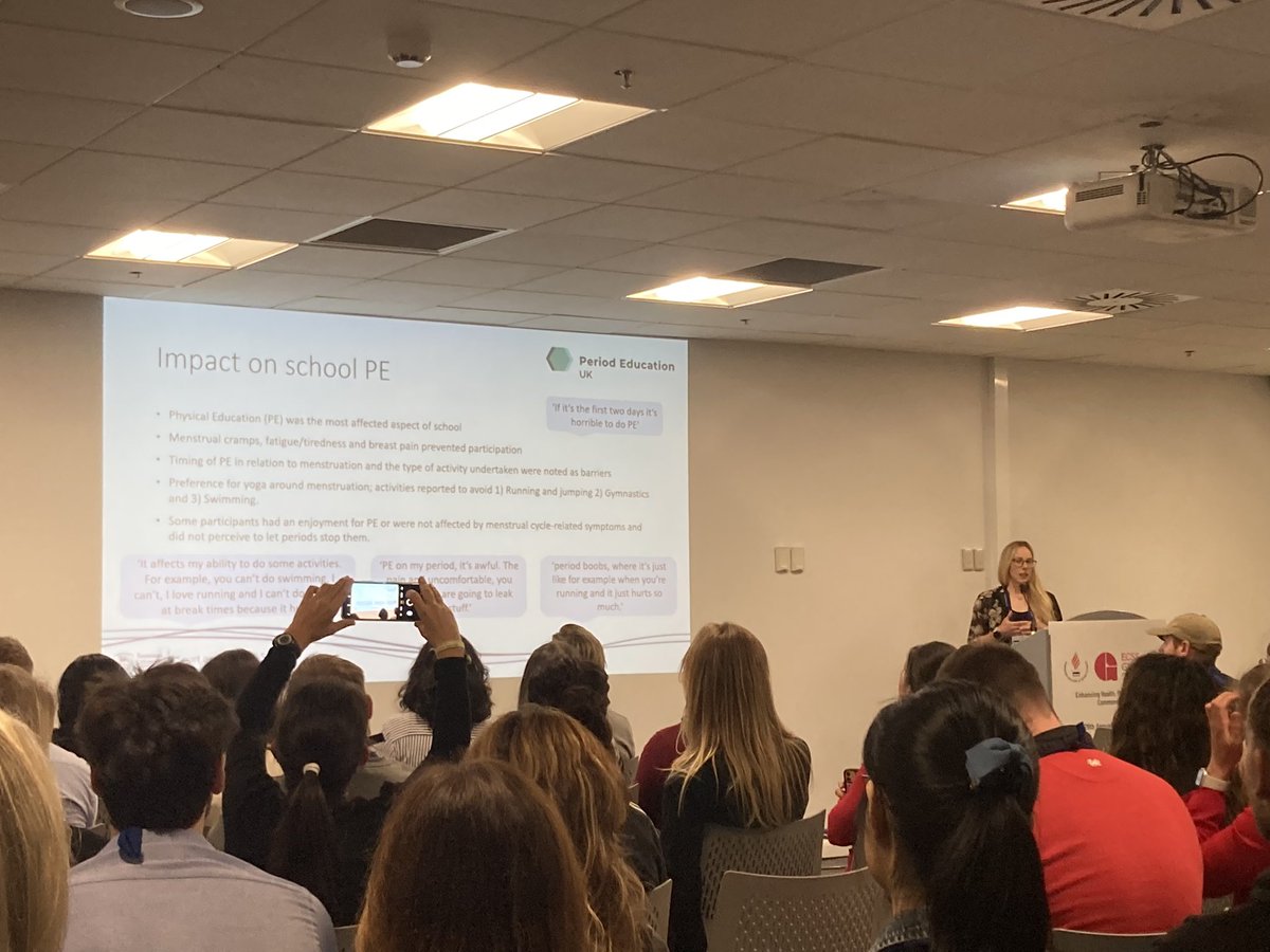 <a href="/Natalie_107/">Dr Natalie Brown</a> discussing and educating on the links between menstrual cycle symptoms and participation in physical activity <a href="/E_C_S_S/">ECSS</a> @SUSciEng  Great work, Nat!