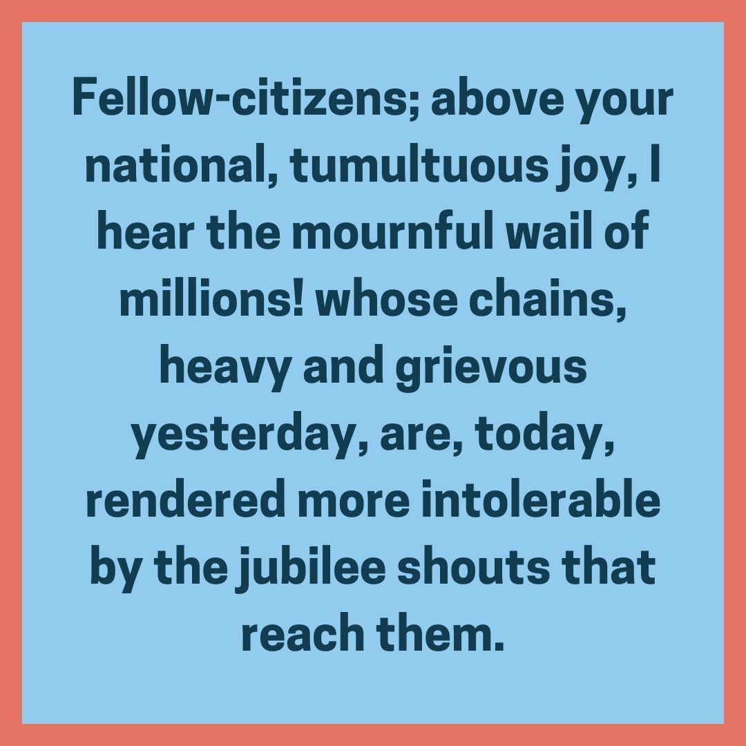 On this 4th of July, we reflect on the promises the U.S. has yet to fulfill for all its people. Frederick Douglass's words from 172 years ago still resonate today. ✊🏾 Let’s keep fighting for a freer nation!