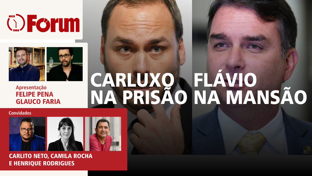 Nesta edição do #FórumOnzeeMeia: Filhos de Bolsonaro, acusados de fazer rachadinha, devem ter destinos diferentes.

Participam do programa de hoje <a href="/carlitusneto/">Carlito Neto | Historiador | Cientista Político |</a>, Camila Rocha e <a href="/henriquerodrix/">Henrique Rodrigues</a>.

Hoje com <a href="/felipepena/">Felipe Pena</a> e <a href="/glaucofr/">Glauco Faria</a>, às 11h!

💬 Chat ao vivo:
🔗
