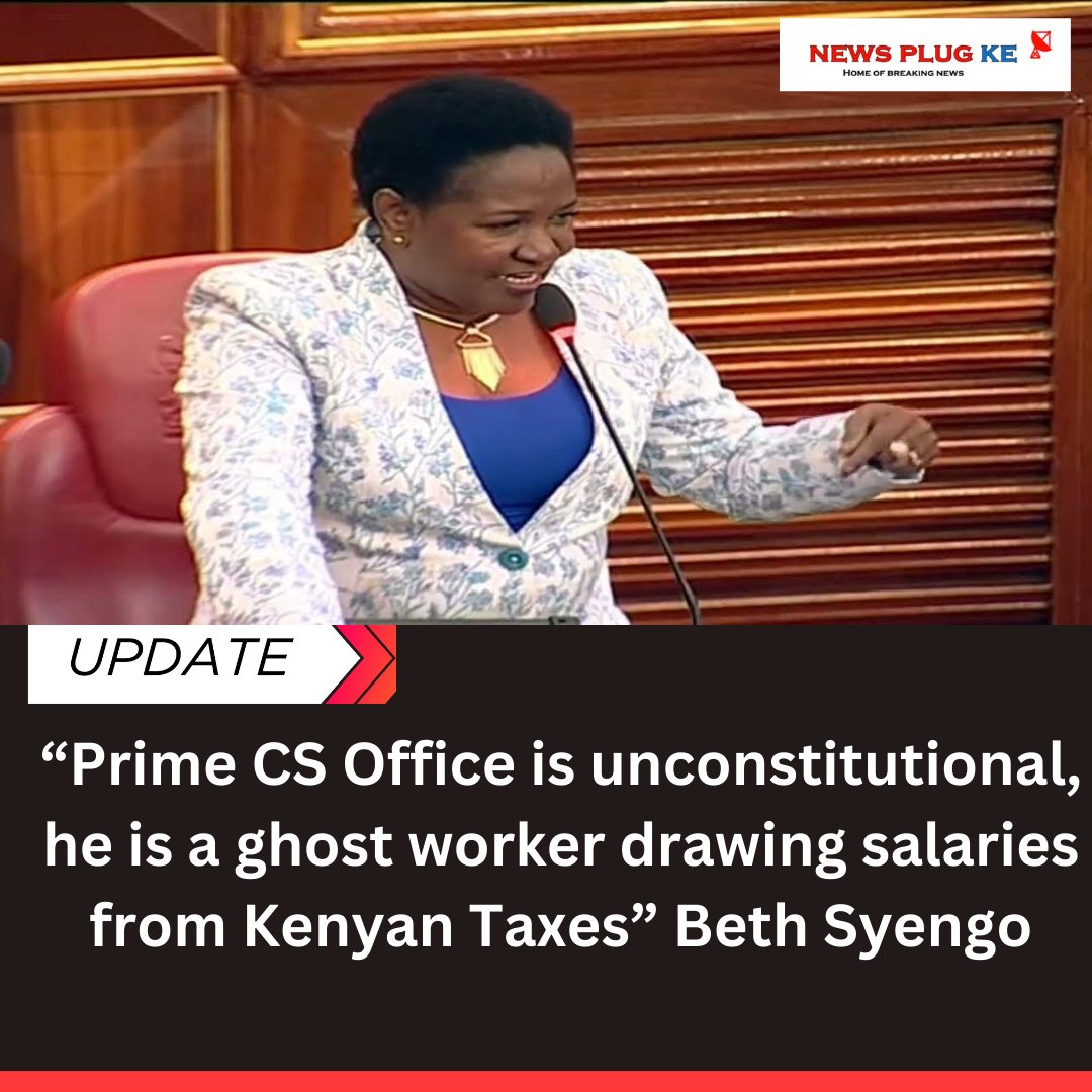 NewspantherTv's tweet photo. Prime CS Office is unconstitutional, he is a ghost worker drawing salaries from Kenyan Taxes~Beth Syengo #Maandamano #XSpace #MombasaandNairobi #TimbaXO #CSMosesKuria https://t.co/2uMi5QGCvT