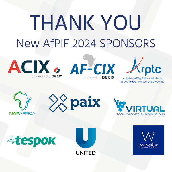 AfPIF's tweet image. Thank you to the new #AfPIF2024 sponsors for making the event possible! Your support is critical in enhancing #Internet interconnection and development across Africa. We look forward to seeing you in Kinshasa. #InternetConnectivity #Peering
@DECIX @paixio