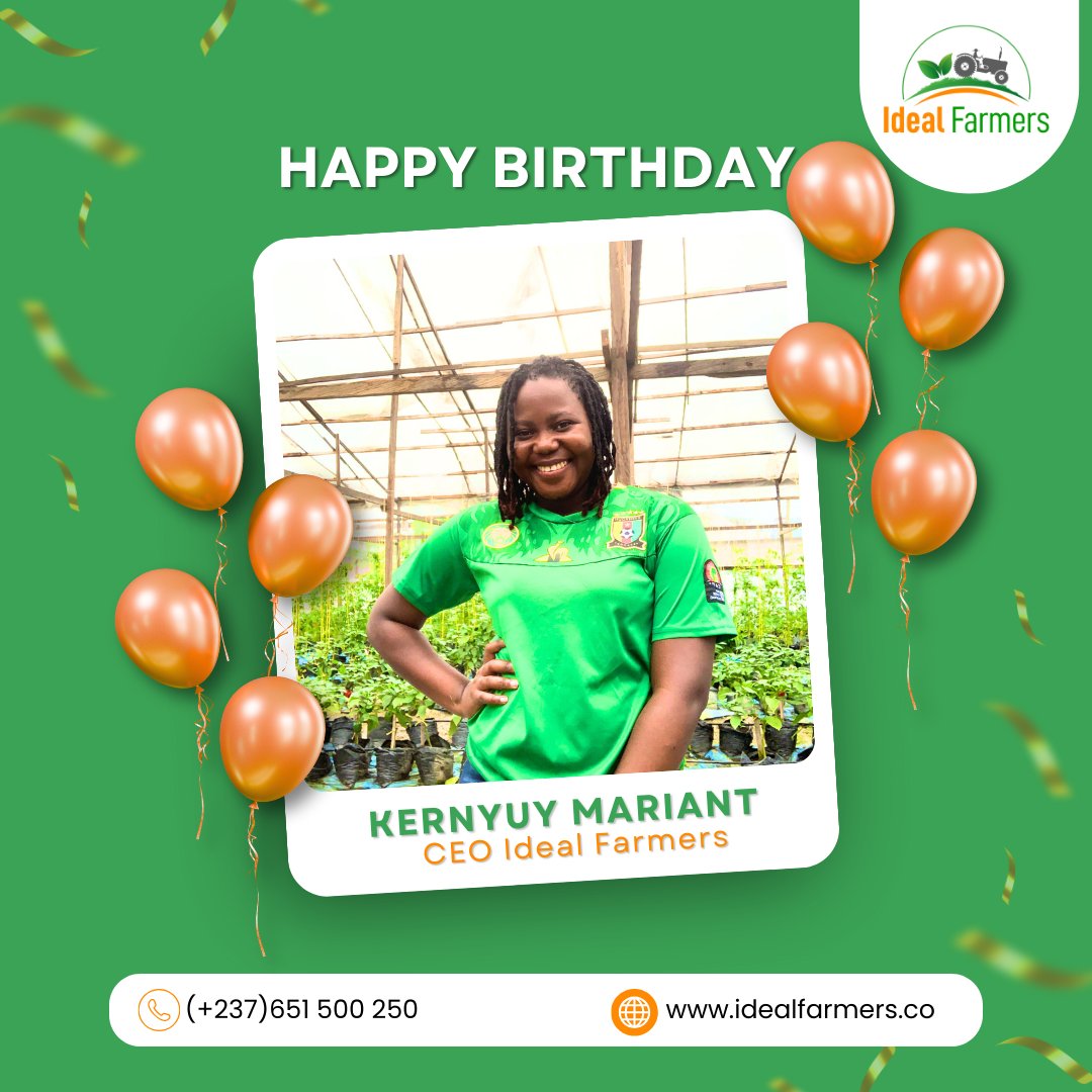 ideal_farmers's tweet photo. 𝐓𝐨𝐝𝐚𝐲 𝐰𝐞 𝐜𝐞𝐥𝐞𝐛𝐫𝐚𝐭𝐞!!!

Join the Ideal Farmers Team as we wish our CEO a very Happy Birthday!

Happy birthday, @K_Mariant 

Here's to another year of prosperity, growth, and fulfilment.

#Birthday #IdealFarmers #CEO #Greenhouse #Farming #Agriculture https://t.co/kjCGG62HhD