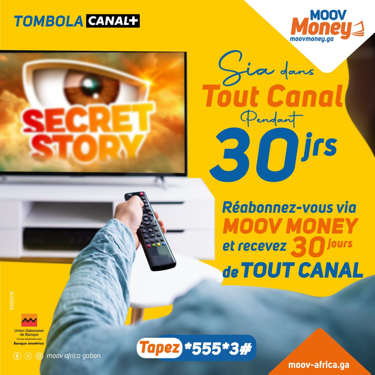 gt_officiel's tweet image. 🏃🏽‍♂️PLUS QUE QUELQUES JOURS POUR PROFITER DE LA PROMO !

Réabonnez vous à votre formule CANAL+ actuelle via Moov Money et recevrez le PACK TOUT CANAL+ pendant 30 jours.

#MoovMoney
#MoovAfricaGT
#Canal+