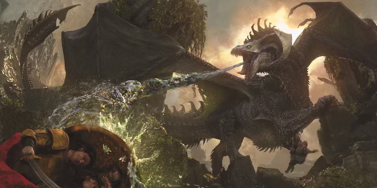 Concept art for the new black dragon. And another piece from the PHB by Campbell White.