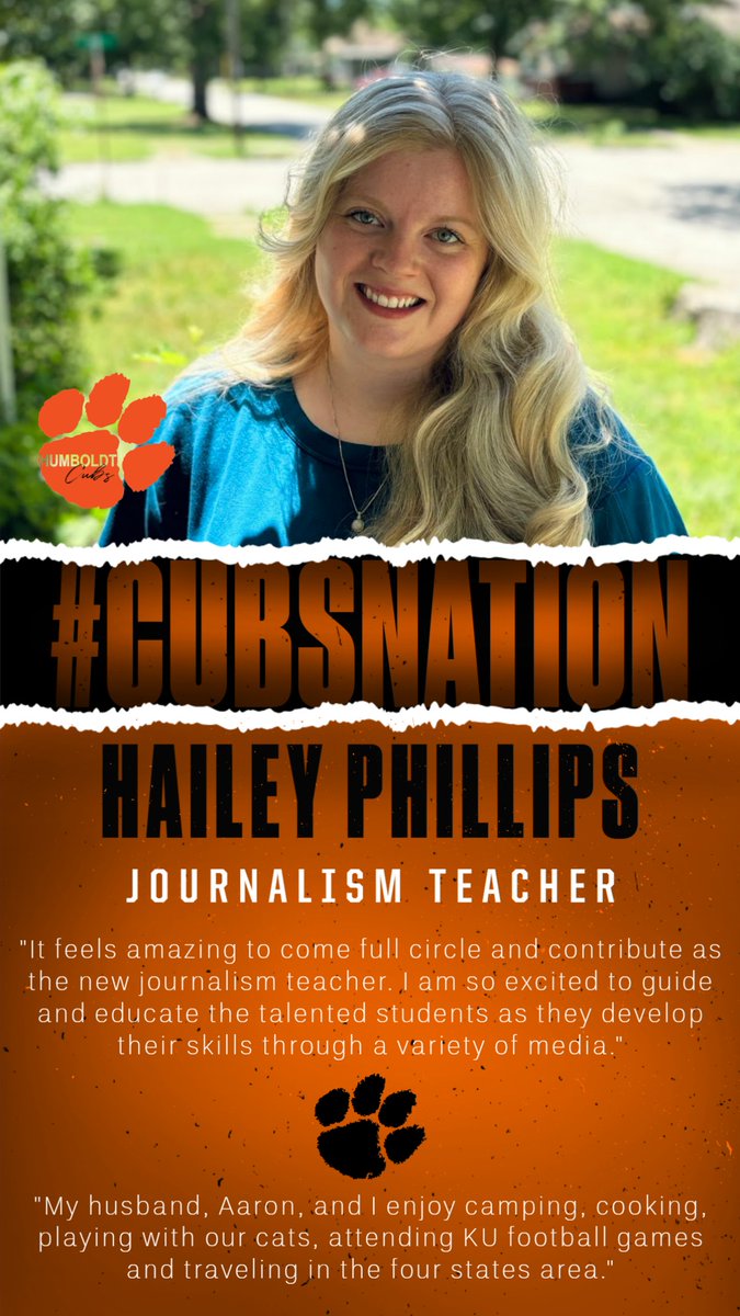 CubsHumboldt's tweet photo. Please help us welcome Hailey Phillips to the #CUBSNATION family, as she joins USD 258 this year! We are glad to have you! https://t.co/fpVAvpFKuy
