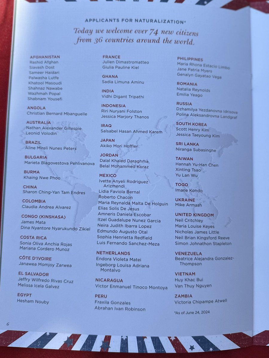 Happy Fourth of July!!  Welcome new citizens. Alice was very pleased with ‘her’ Declaration of Independence.