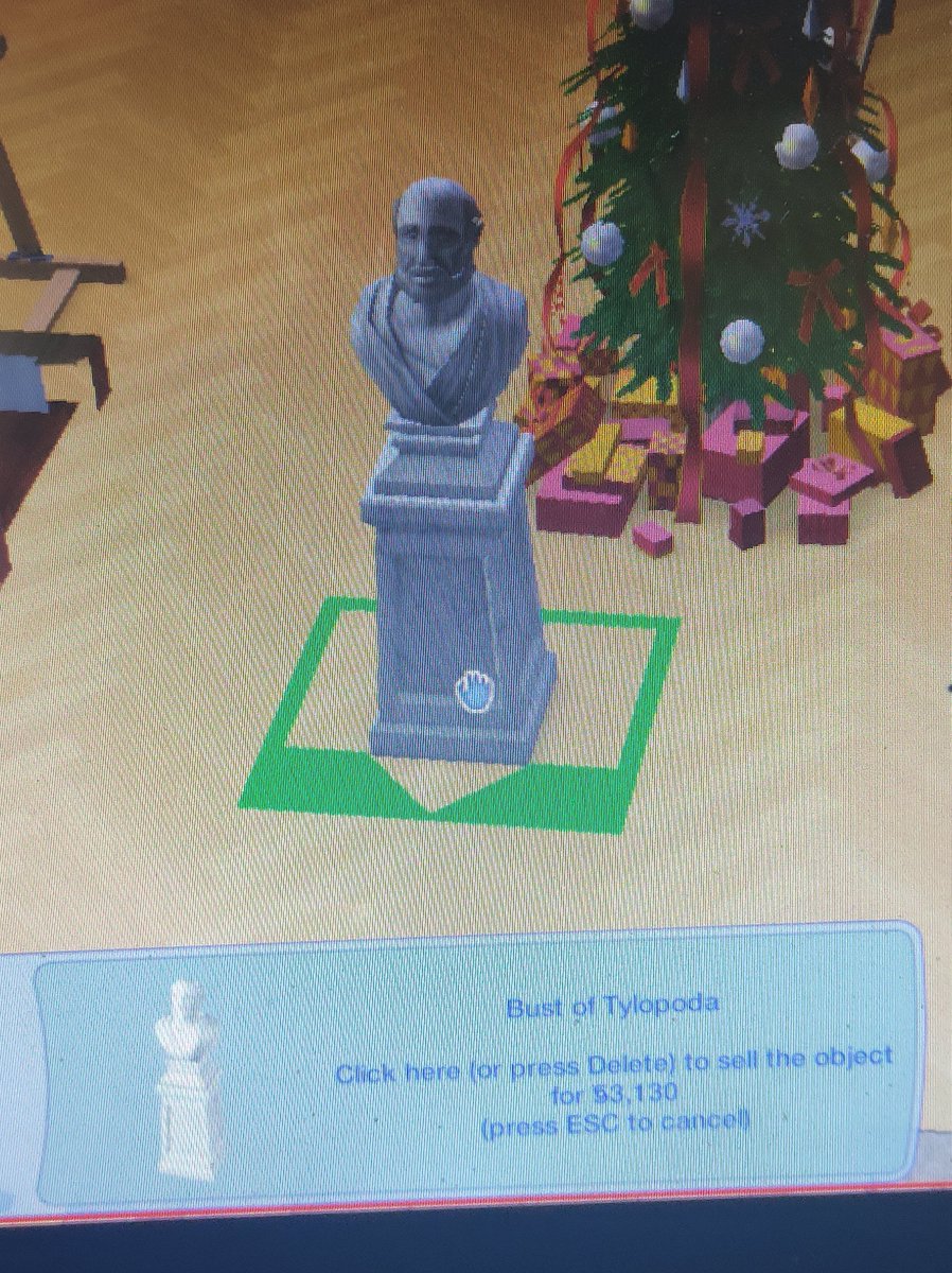 SimsMetre's tweet photo. My teenage sim in the Sims 2 had a great first date so her date brought her the Bust of Tylopoda, which costs 3130 simoleons 😳 how casual.

#TheSims #Sims2 #TS2 #TheSims2 https://t.co/lB21mAVRw3