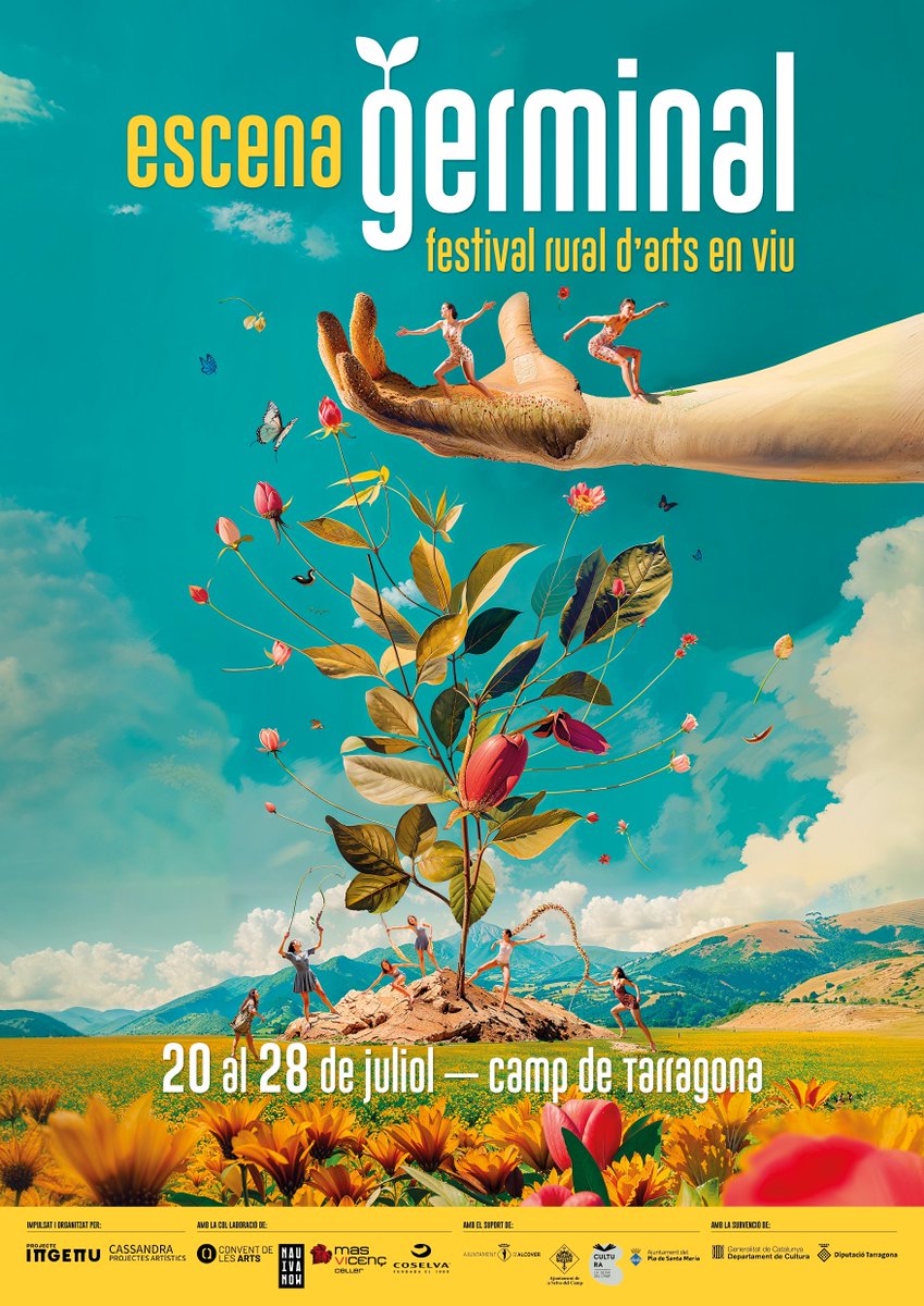 Escena Germinal, del 20 al 28 de juliol al Camp de Tarragona!
<a href="/Masvicens/">Celler Mas Vicenç 🍷</a> <a href="/conventarts/">Convent de les Arts</a> <a href="/AntaradeCoselva/">COSELVA</a> <a href="/Alcover_Vila/">Ajuntament d'Alcover</a> <a href="/AjSelvadelCamp/">Aj. Selva del Camp</a> <a href="/AjPlaSantaMaria/">ElPladeSantaMaria</a>