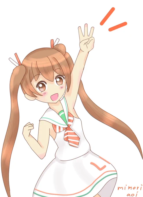 リベちゃん。印象だと二番艦なのですが、三番艦なんですよね#艦これ版深夜の真剣お絵描き60分一本勝負#艦これ版真剣お絵描き60分一本勝負_20240704 