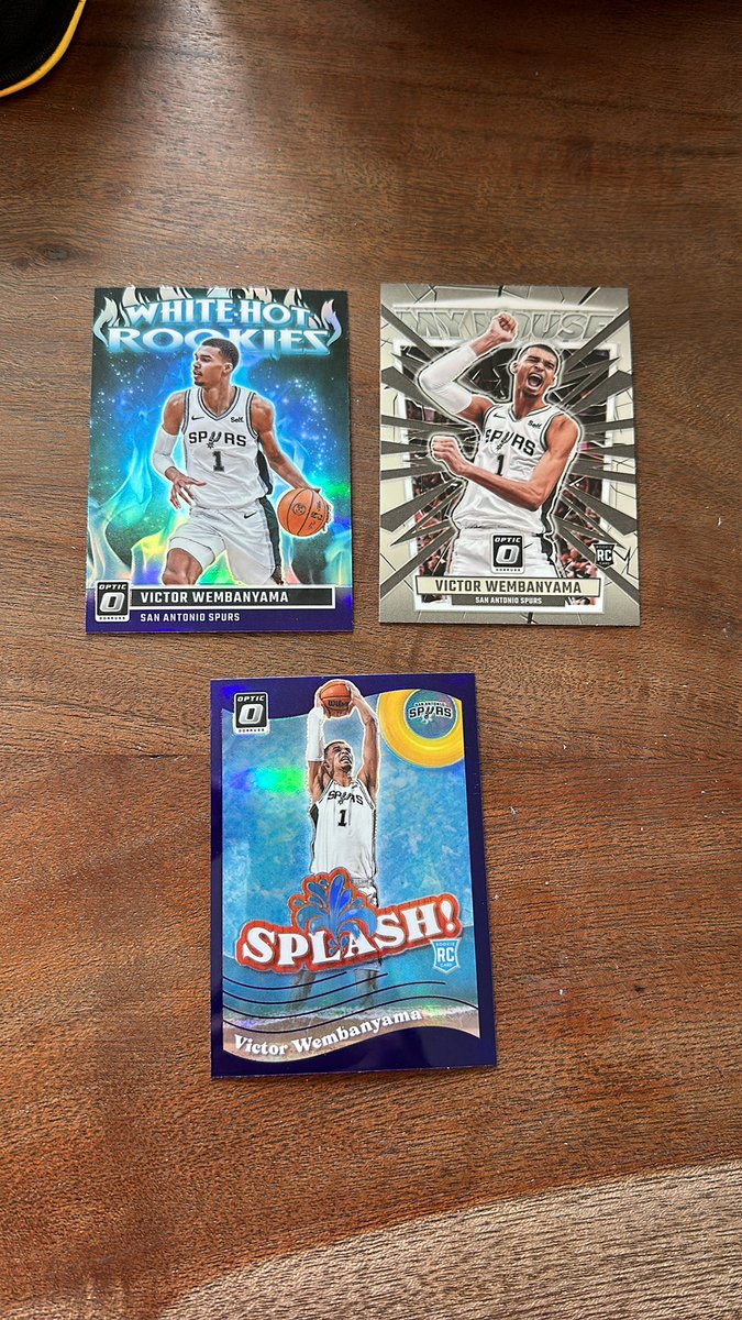 nickwcards's tweet photo. Wemby Optic lot. My House, Purple splash and White Hot Prizm. 

$50 shipped G&amp;S

@PCOregonDucks2 @HobbyConnector @hobbyretweeters @sports_sell @iLoveCollectin1 https://t.co/PF09wrkEro