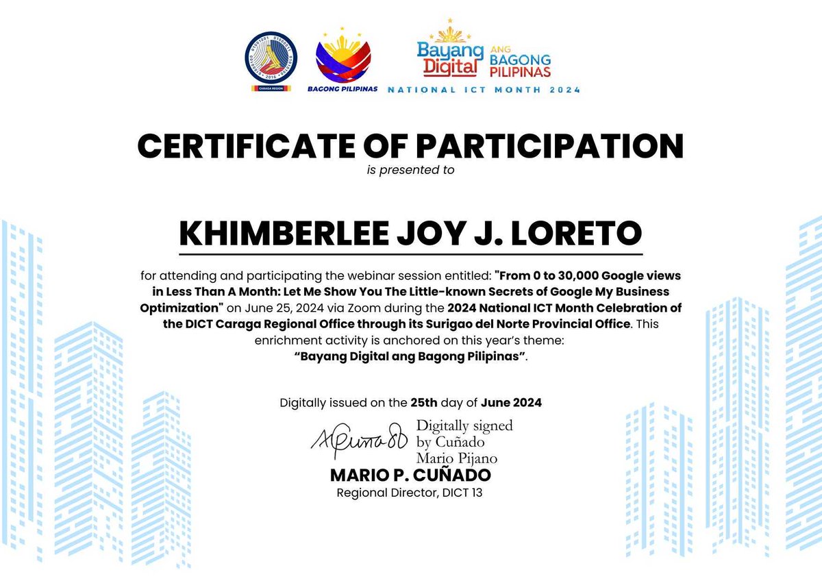 Khimberlee Joy Jose Loreto (@mskhimloreto) on Twitter photo 25 June 2024
From 0 to 30,000 Google views in Less Than A Month: Let Me Show You The Little-known Secrets of Google My Business Optimization
<a href="/DICTgovph/">Department of ICT PH</a> Caraga Region XIII 25 June 2024
From 0 to 30,000 Google views in Less Than A Month: Let Me Show You The Little-known Secrets of Google My Business Optimization
<a href="/DICTgovph/">Department of ICT PH</a> Caraga Region XIII