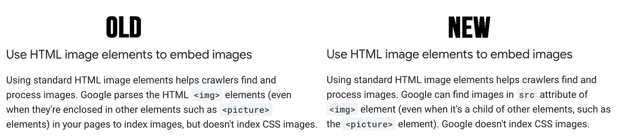 Google updated its image SEO best practices "Use HTML image elements to embed images" section seroundtable.com/google-updates… via <a href="/gaganghotra_/">Gagan Ghotra</a>
