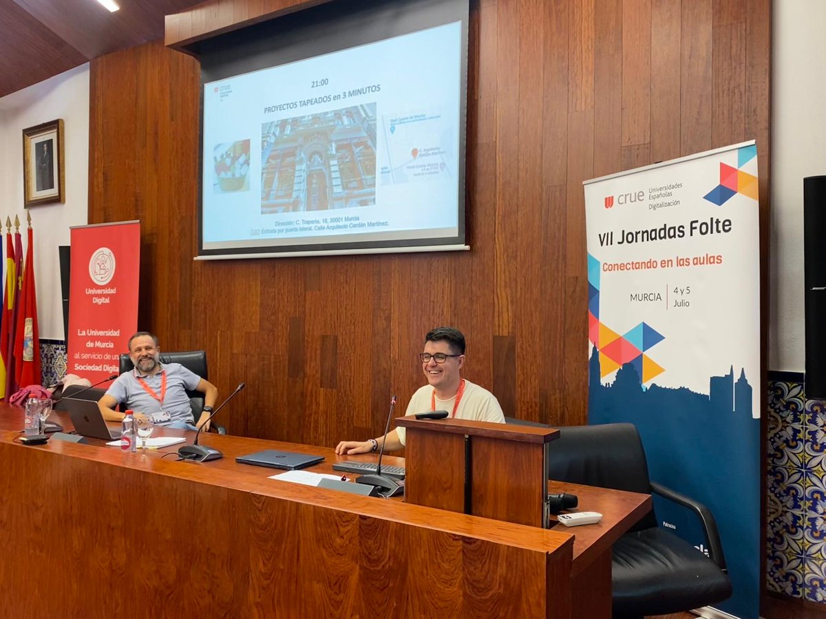digitalUMU's tweet photo. 🔵 Hoy estamos en las VII Jornadas del grupo #FOLTE de @CrueUniversidad Digitalización organizadas en la @UMU

➡️ Conectando en las aulas: estrategias educativas para motivar y comprometer al estudiantado a través de la #tecnología 🚀

Patrocinadas por @WooclapES https://t.co/W6EsGI1Ocy