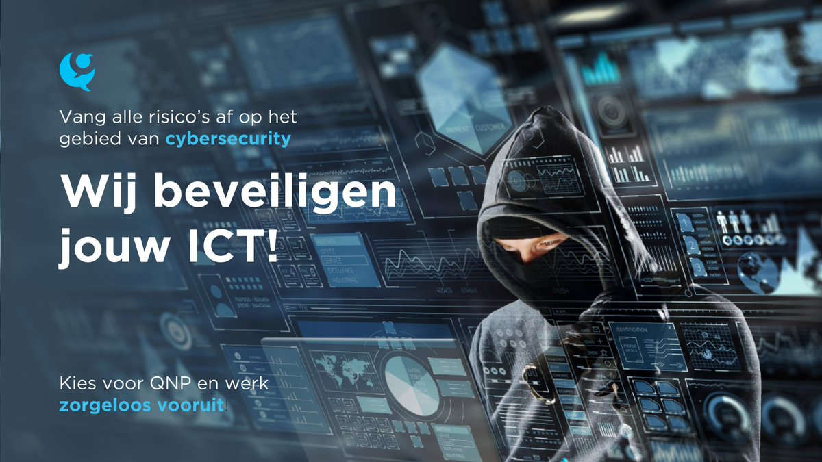 QNPICT's tweet image. 𝗪𝗜𝗝 𝗕𝗘𝗩𝗘𝗜𝗟𝗜𝗚𝗘𝗡 𝗝𝗢𝗨𝗪 𝗜𝗖𝗧📷
Heb je weleens nagedacht over de gevolgen van een cyberaanval? Wat als jouw complete bedrijfsvoering morgen stil komt te liggen?