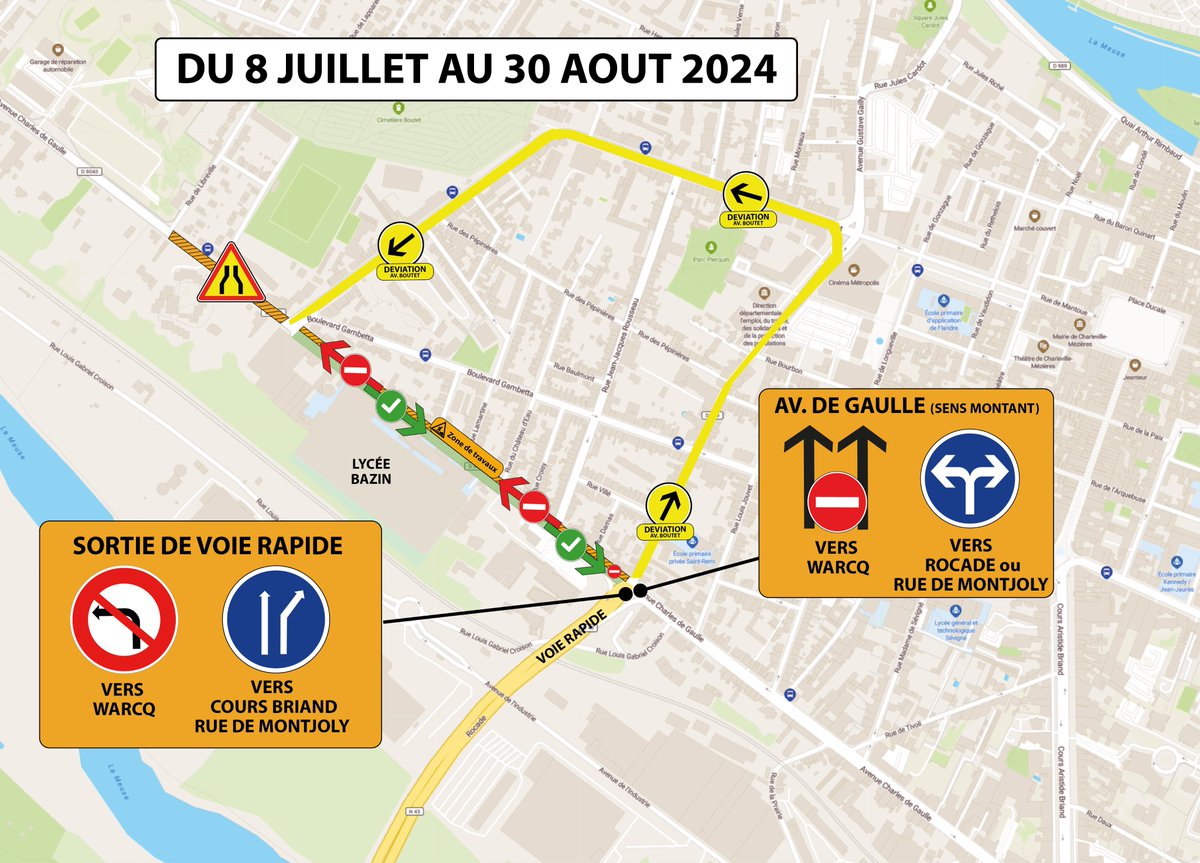 VilledeCMz's tweet photo. ⚠ [INFOS CIRCULATION] 🚧
Travaux / A partir du 8 juillet : fermetures de la rue de Mantoue, avenue De Gaulle (sens montant entre voie rapide et Av. Boutet),rue Forest (entre rue du Petit-Bois et Quai Charcot), rue Delvincourt (entre rue du Gymnase et et rue Forest) https://t.co/nesDxqzp77