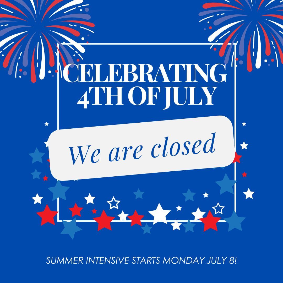 ADT__dance's tweet photo. Happy 4th of July from Alabama Dance Theatre! 🎆

Just a reminder, we are closed today, but we'll be back soon. Our Summer Intensive starts on Monday, July 8th, and we can't wait to see everyone! 💃🩰

Enjoy the holiday and see you all on Monday! https://t.co/4CqDmMUGZa