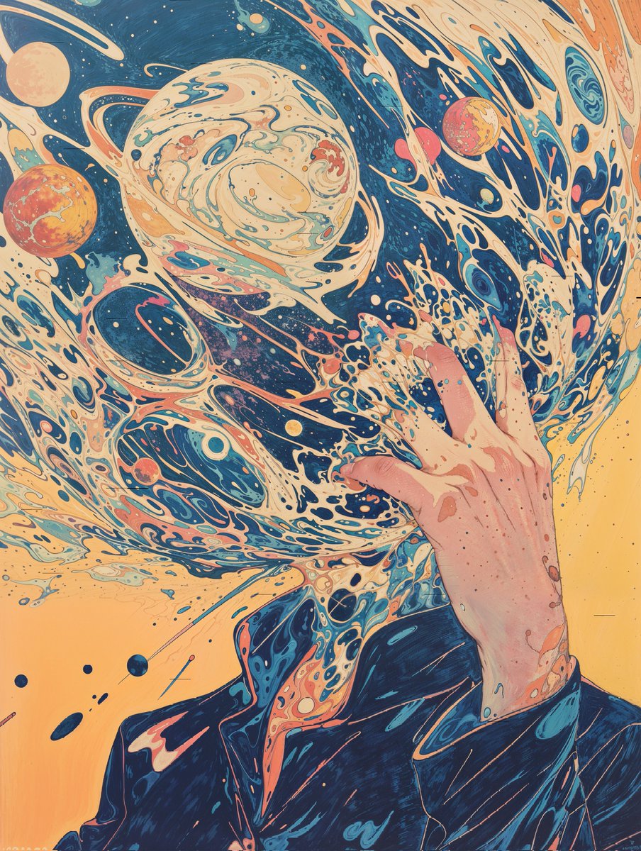 'Universal Expansion' 
By King0lightAI

"Reality bursts forth into the great transformative expanse."  

Bid on or buy this piece from the 'Cleaving Reality' exhibit below