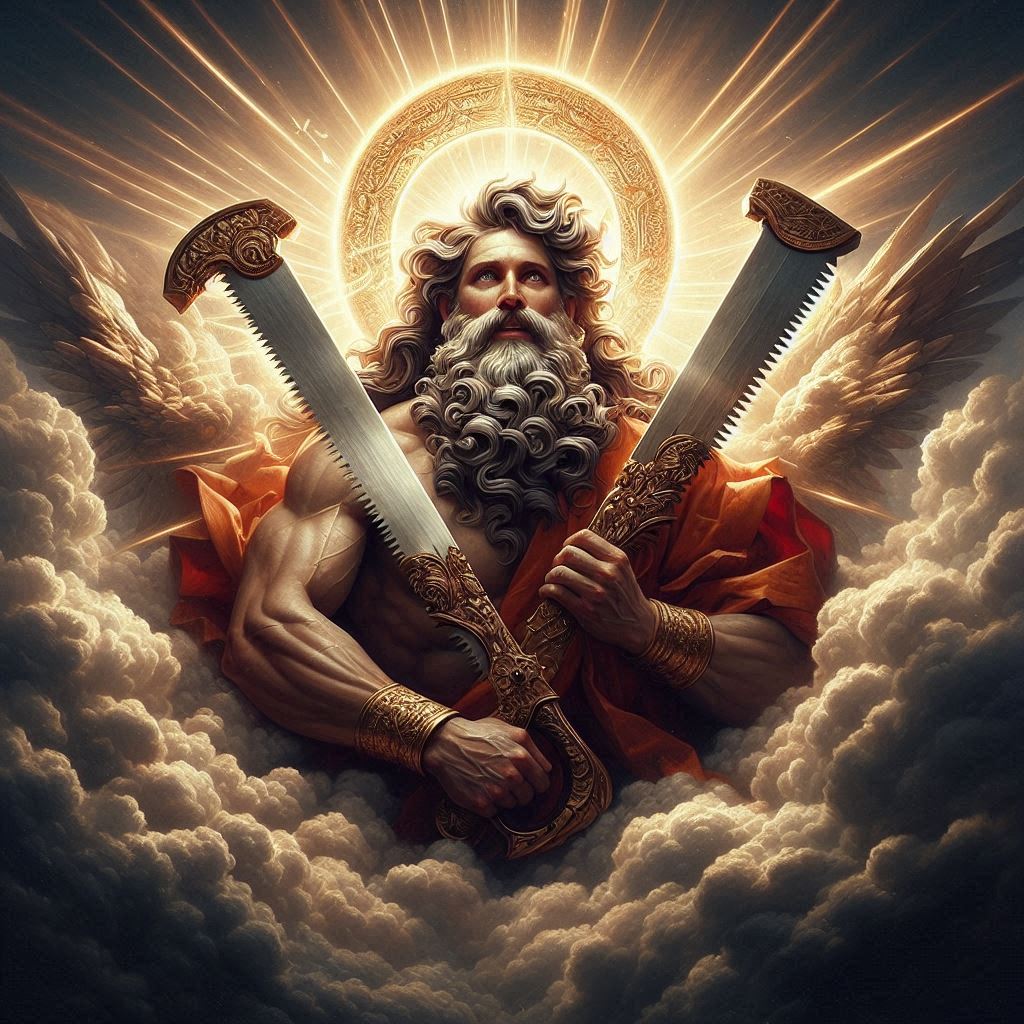 Bohnenwicht's tweet photo. Gottes Sägen ✨ #Gott #religion #DALLE3 https://t.co/QES95qiZ05
