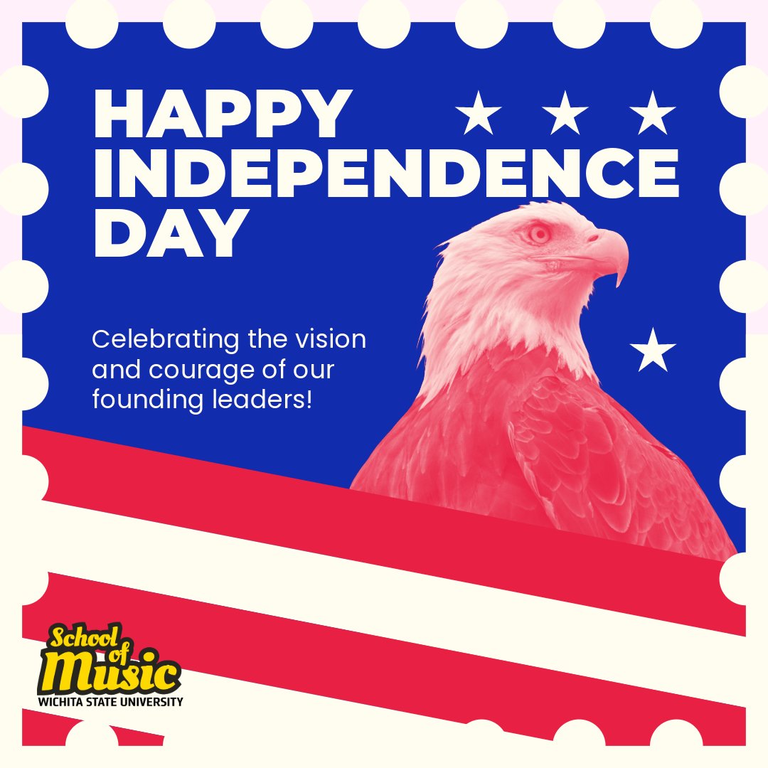 🎆 HAPPY INDEPENDENCE DAY! 🎆 Celebrating the vision and courage of our founding leaders! The School of Music at WSU honors the spirit of freedom and creativity. Wishing everyone a joyful and safe 4th of July!