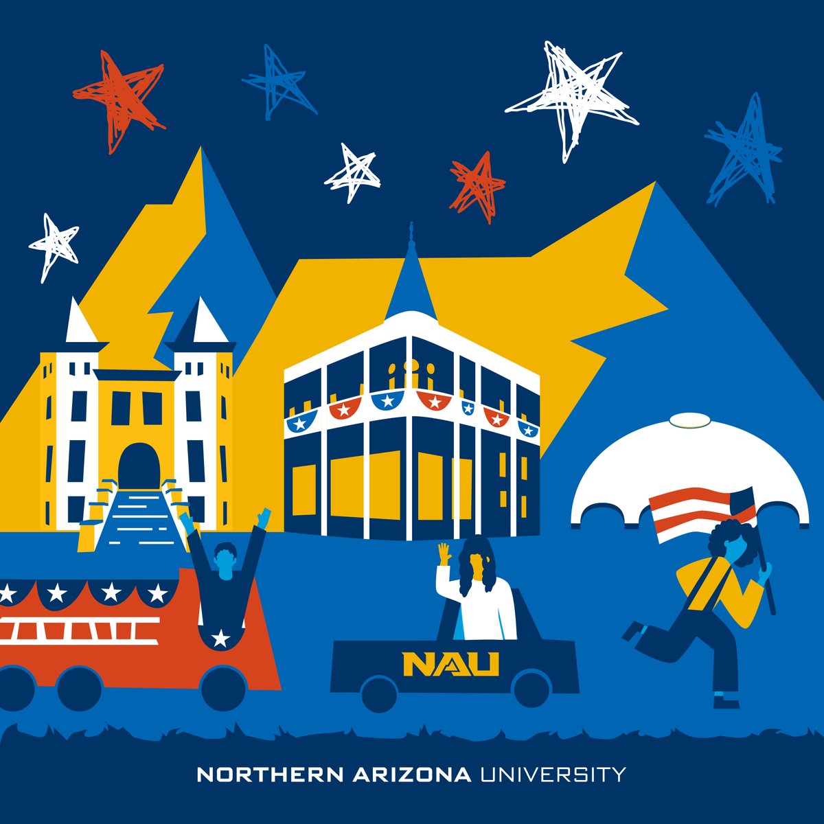 Red, White, and #TrueBlue. Happy Fourth of July, #NAUAlumni! ❤️🤍💙