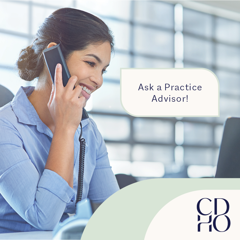 CDHO_OHDO's tweet photo. Looking for Practice Advice? Reach out to our Practice Advisors at advice@cdho.org or 1-800-268-2346 (press 2) for information on dental hygiene standards, laws and ethics! https://t.co/myQW8qfB53