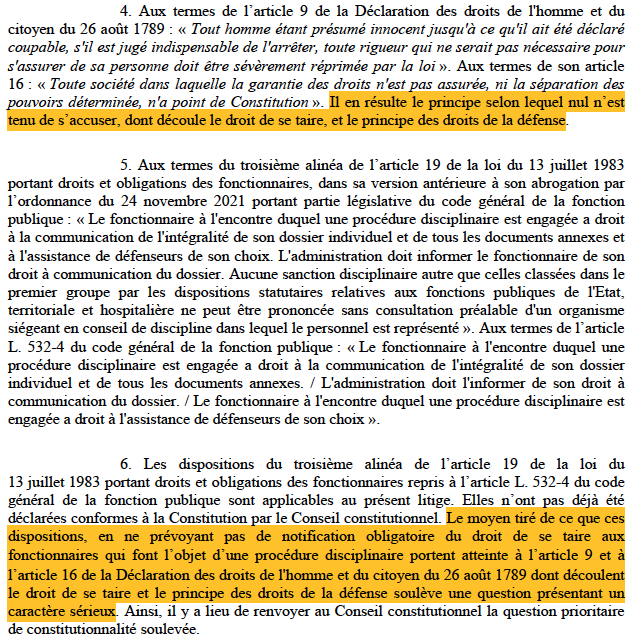 N_Hervieu's tweet photo. Droit de se taire &amp; fonction publique : Le @Conseil_Etat décide de saisir le @Conseil_constit d'une QPC.

Un nouvel épisode (important) de la saga constitutionnelle : Le droit de se taire s'applique-t-il aux fonctionnaires en procédure disciplinaire ?

[CE, 04/07/2024, n°493.367] https://t.co/HYij5lsADy