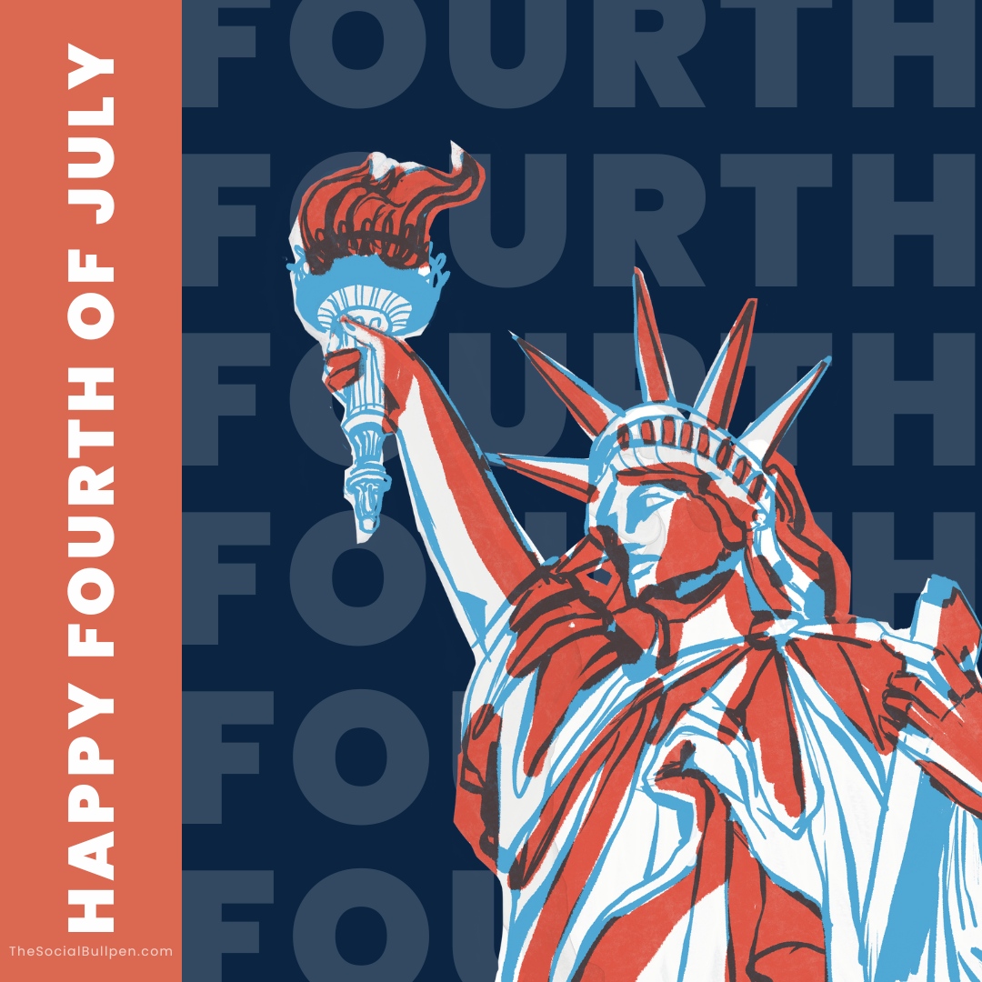 SocialBullpen's tweet photo. Happy 4th of July! Let's celebrate the spirit of freedom and independence with family, friends, and fireworks! https://t.co/dTt8FqUhXq