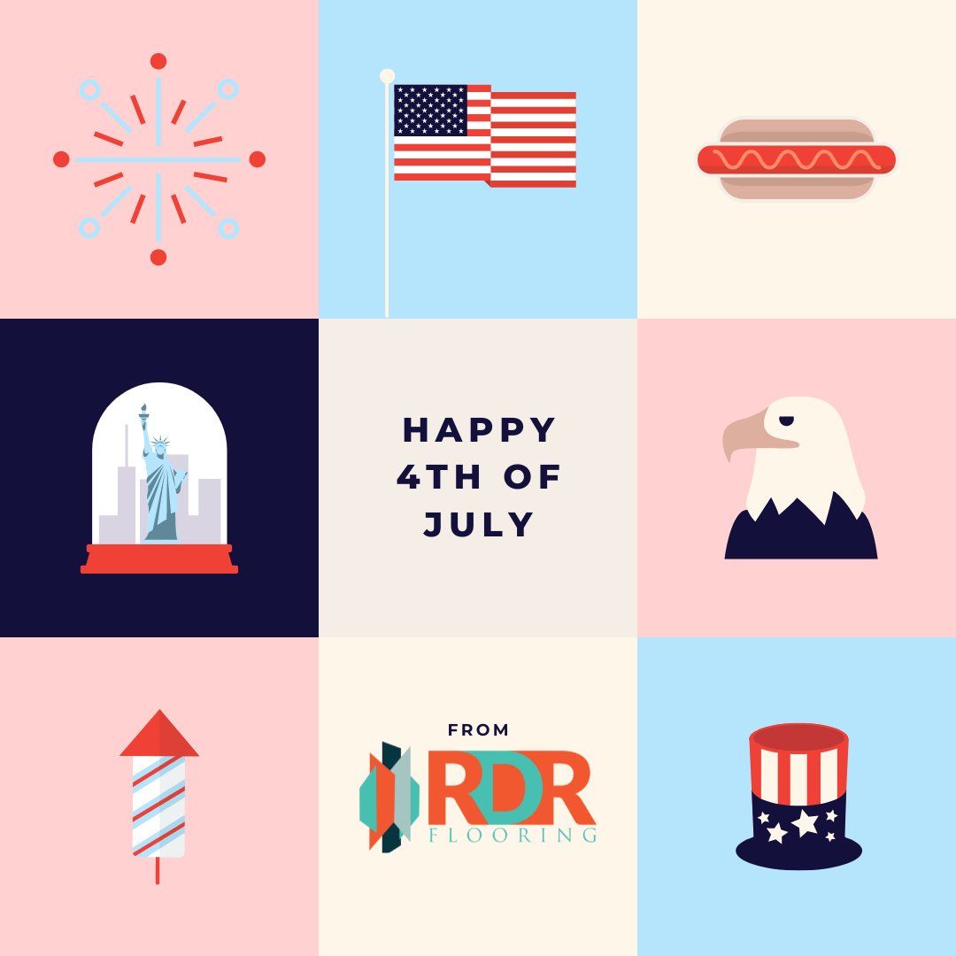 RdrFlooring's tweet photo. The RDR Office will be closed for our Nation's Independence Day. Happy 248th Birthday to the United States of America! https://t.co/UXt6IwT3i7