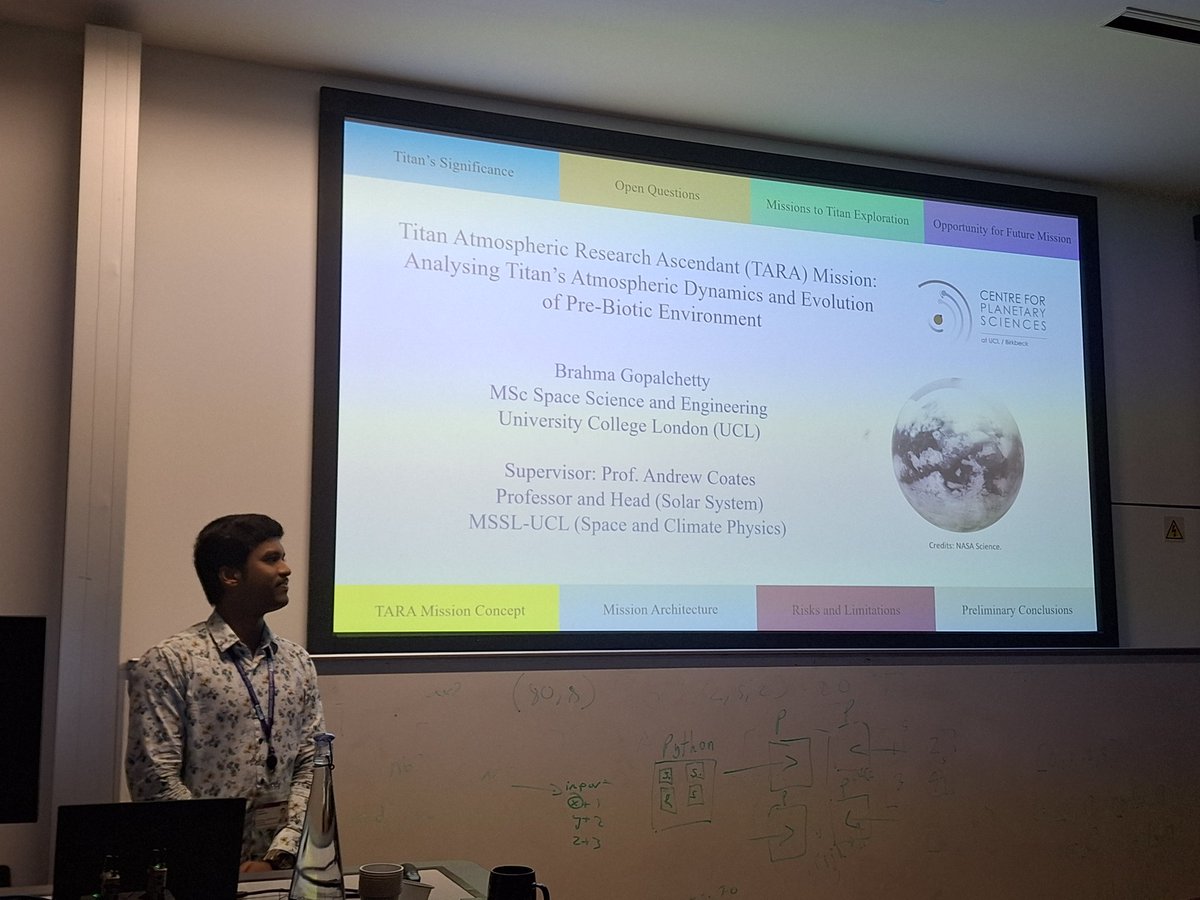 Back to our solar system now, to Titan with masters student Brahma Golpalchetty who is presenting their mission concept TARA!
