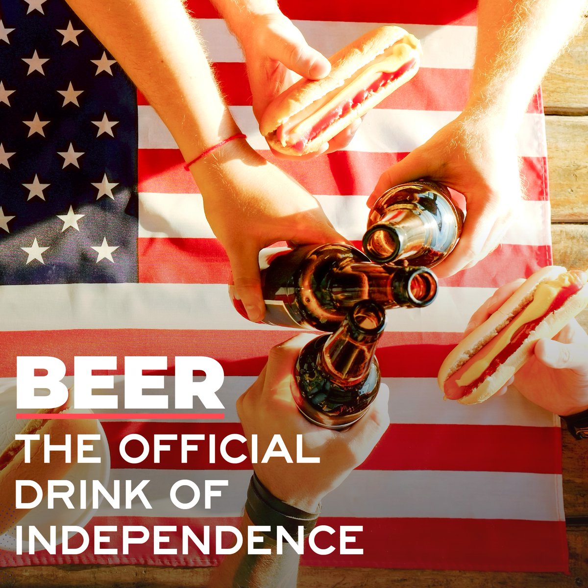 Raise a cold one to the red, white and blue.
