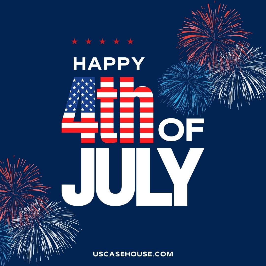 USCasehouse's tweet image. 🇺🇸 Happy 4th of July! 🎆 Wishing everyone a fun and safe holiday! 
❤️ 🤍 💙